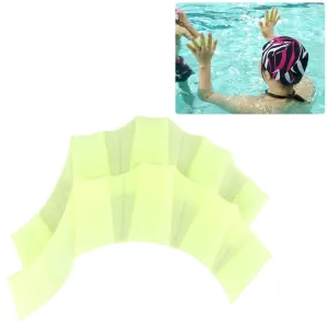 Finger Flexible Silicone Swimming Gloves (Middle Size)(Green)