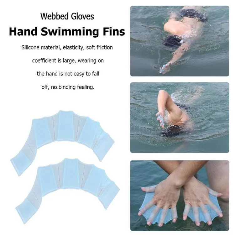 Finger Flexible Silicone Swimming Gloves (Middle Size)(Green)