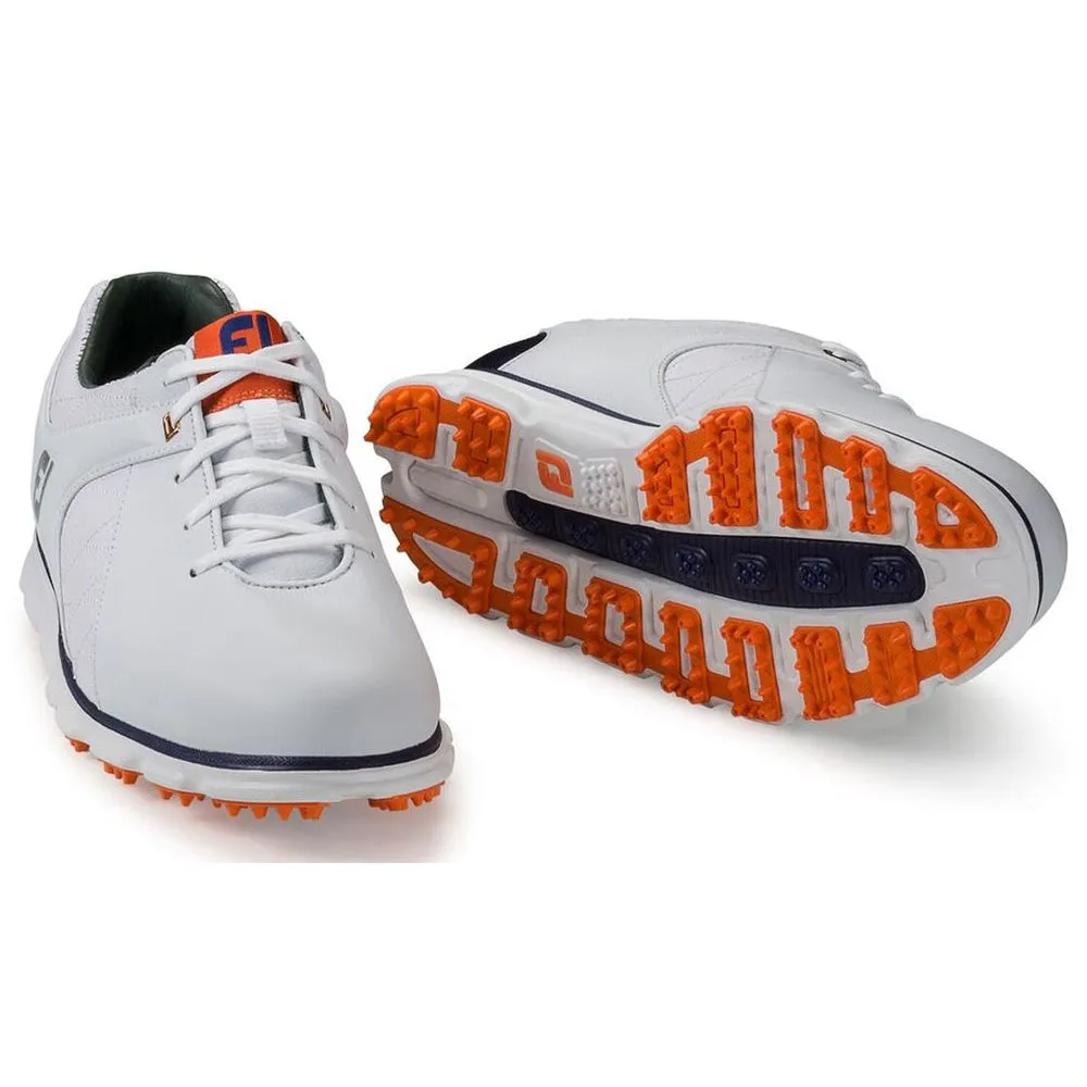 FootJoy Pro Spikeless White-Navy-Orange Mens Golf Shoes - Cosmetic Blem