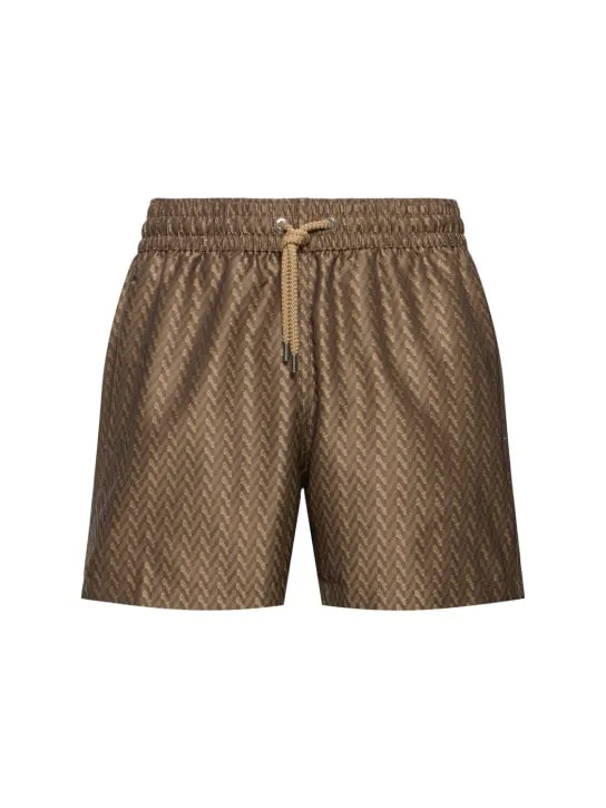 Frescobol Carioca   Sport Herringbone jacquard swim shorts 