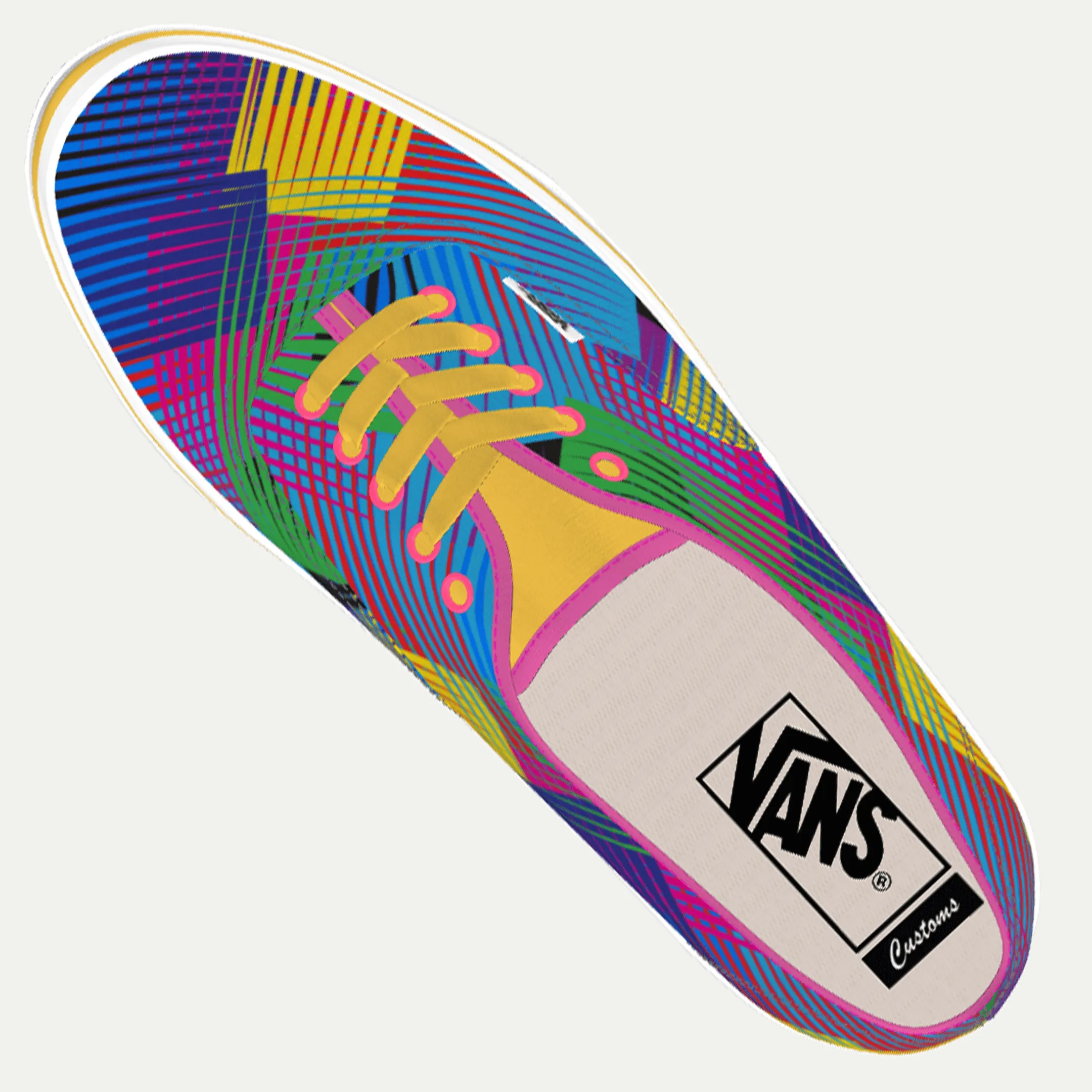 Funky Yeti x Vans Customs Authentic Shoes - Retro Geo