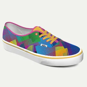 Funky Yeti x Vans Customs Authentic Shoes - Retro Geo