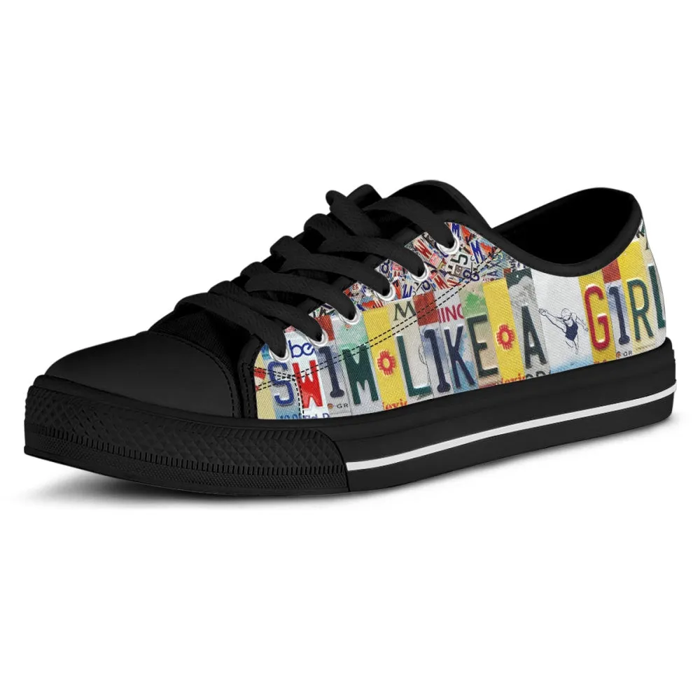 Get Ahead With Swim Like A Girl Canvas Shoes, Low Top Sneaker, Low Top Canvas Shoes