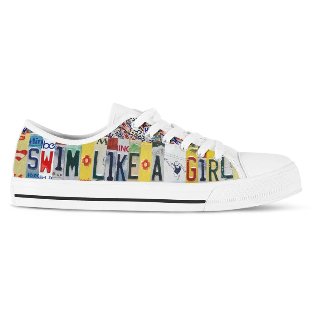 Get Ahead With Swim Like A Girl Canvas Shoes, Low Top Sneaker, Low Top Canvas Shoes