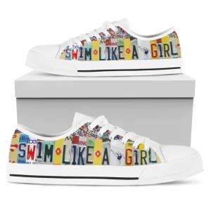 Get Ahead With Swim Like A Girl Canvas Shoes, Low Top Sneaker, Low Top Canvas Shoes