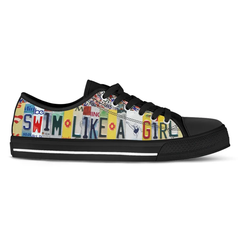 Get Ahead With Swim Like A Girl Canvas Shoes, Low Top Sneaker, Low Top Canvas Shoes