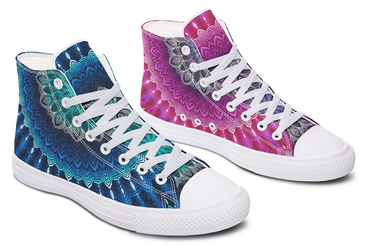 Glowing Mandala High Top Shoes