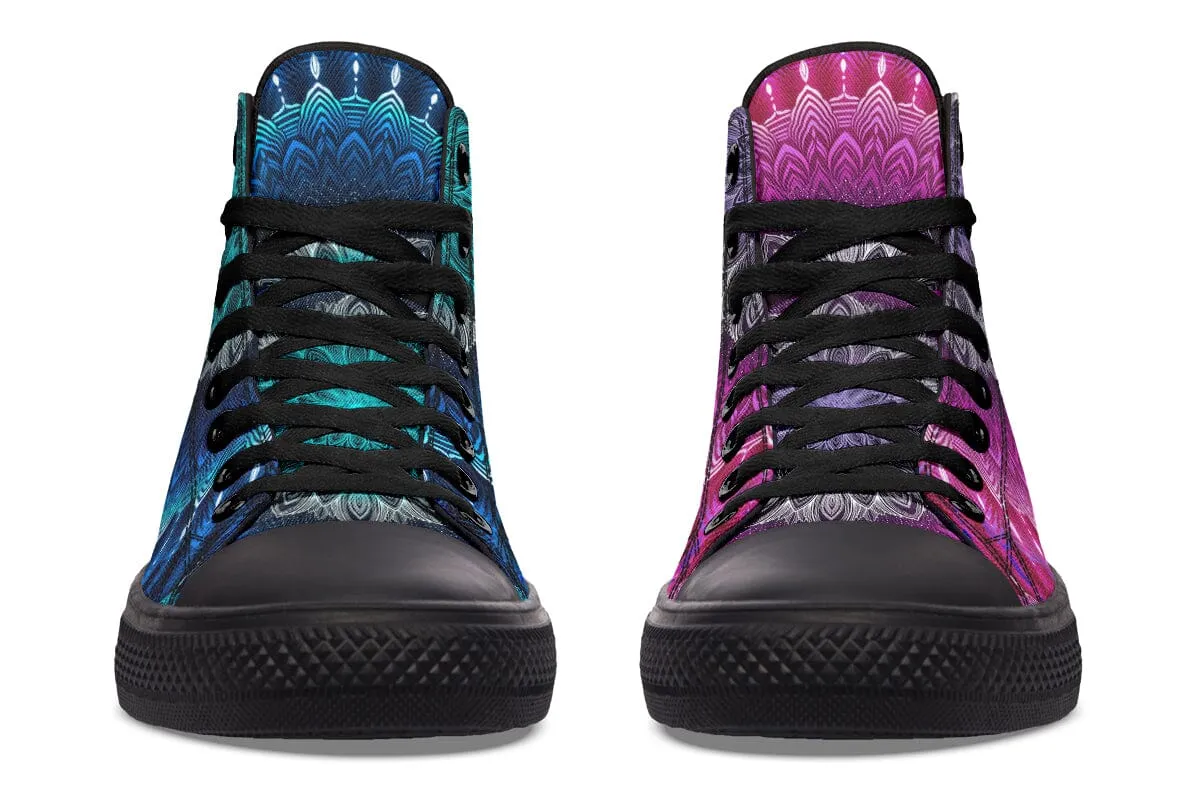 Glowing Mandala High Top Shoes