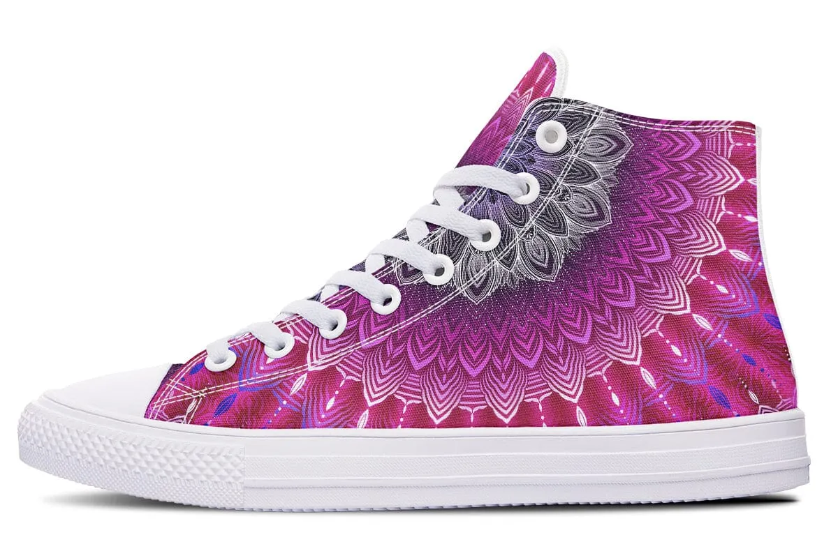 Glowing Mandala High Top Shoes