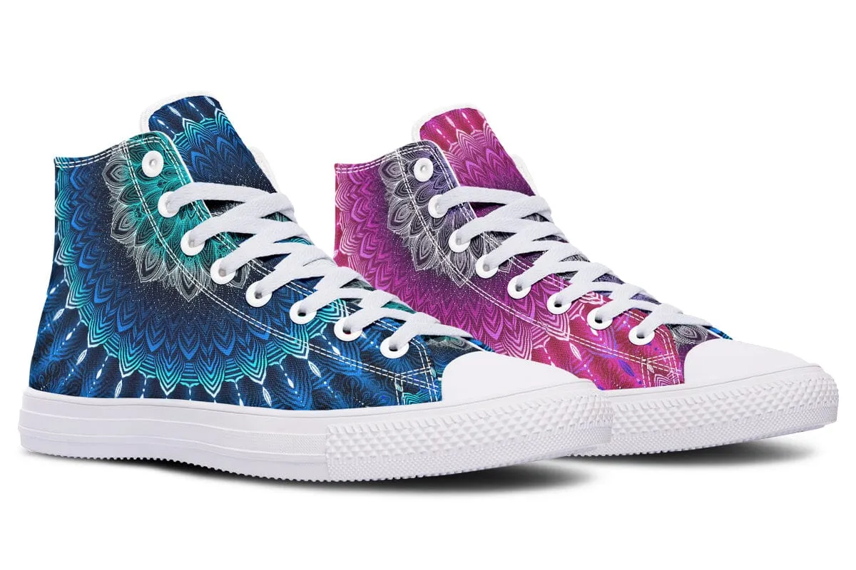 Glowing Mandala High Top Shoes