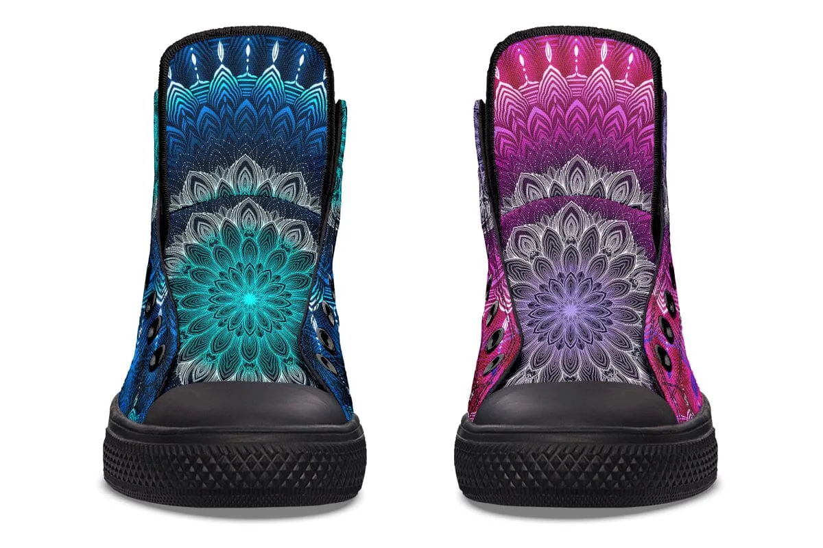 Glowing Mandala High Top Shoes