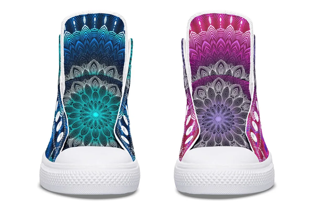 Glowing Mandala High Top Shoes