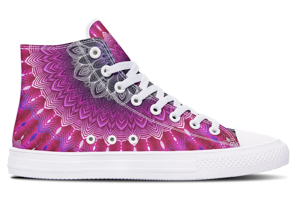 Glowing Mandala High Top Shoes