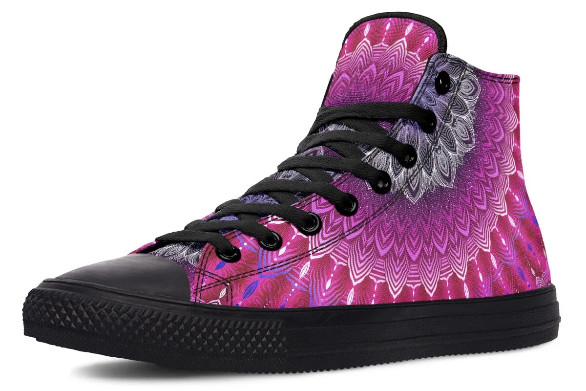 Glowing Mandala High Top Shoes