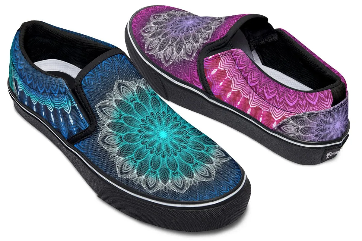 Glowing Mandala Slip on Shoes