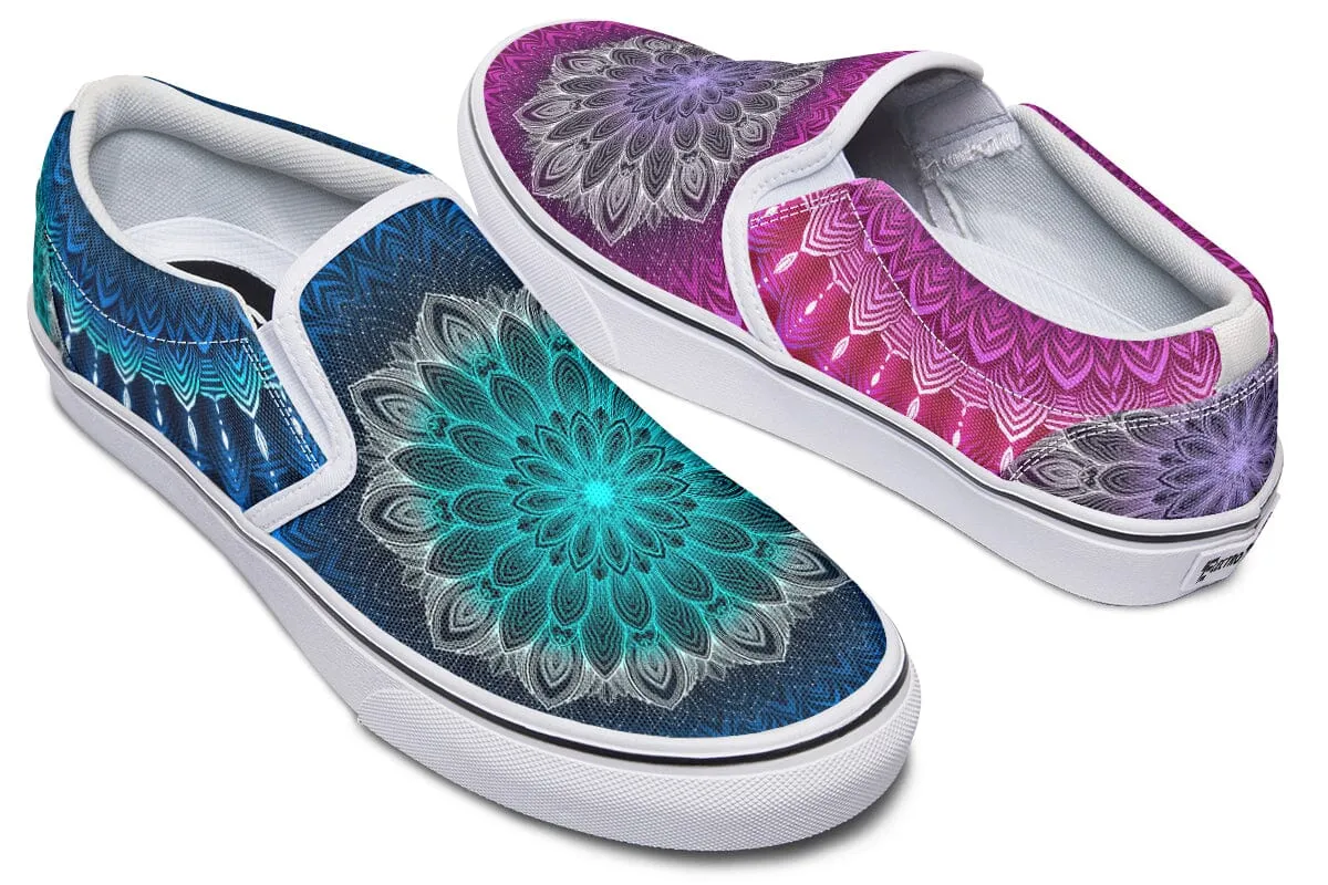 Glowing Mandala Slip on Shoes