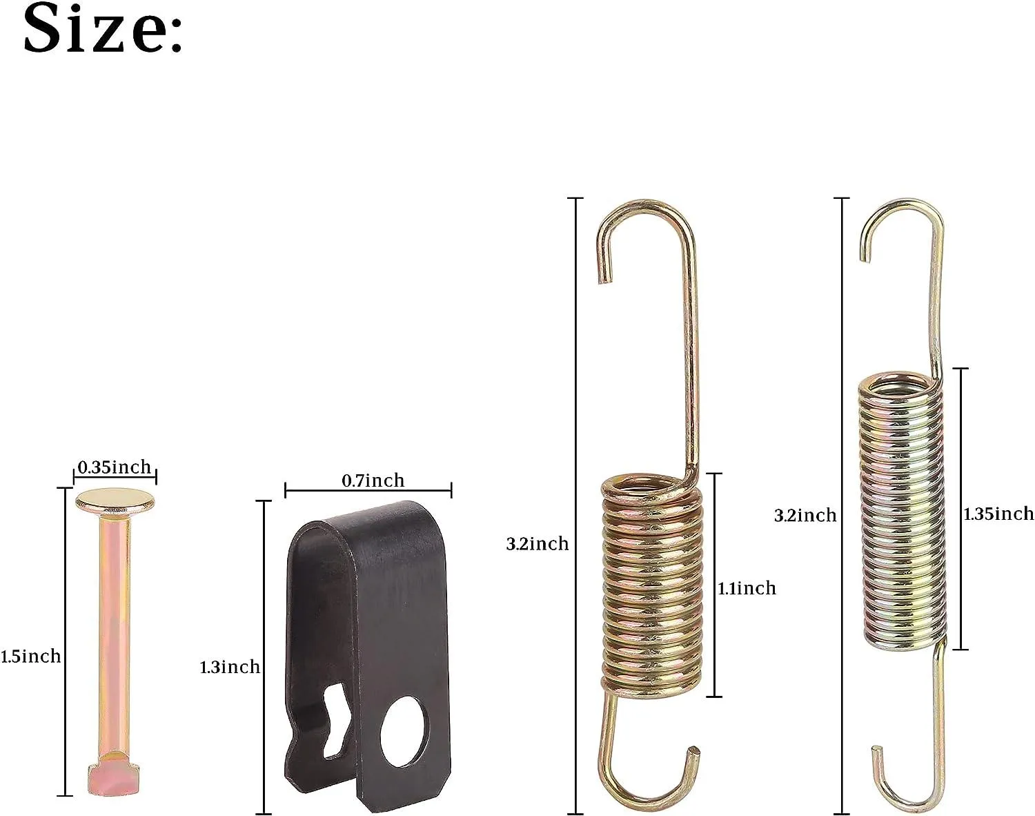 Golf Cart Brake Shoes Spring Kit for Club Car DS Precedent 1980-up - 10L0L