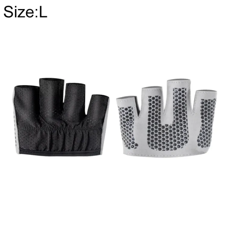 Half Finger Yoga Gloves Anti-skid Sports Gym Palm Protector, Size: L, Palm Circumference: 19cm(Black)