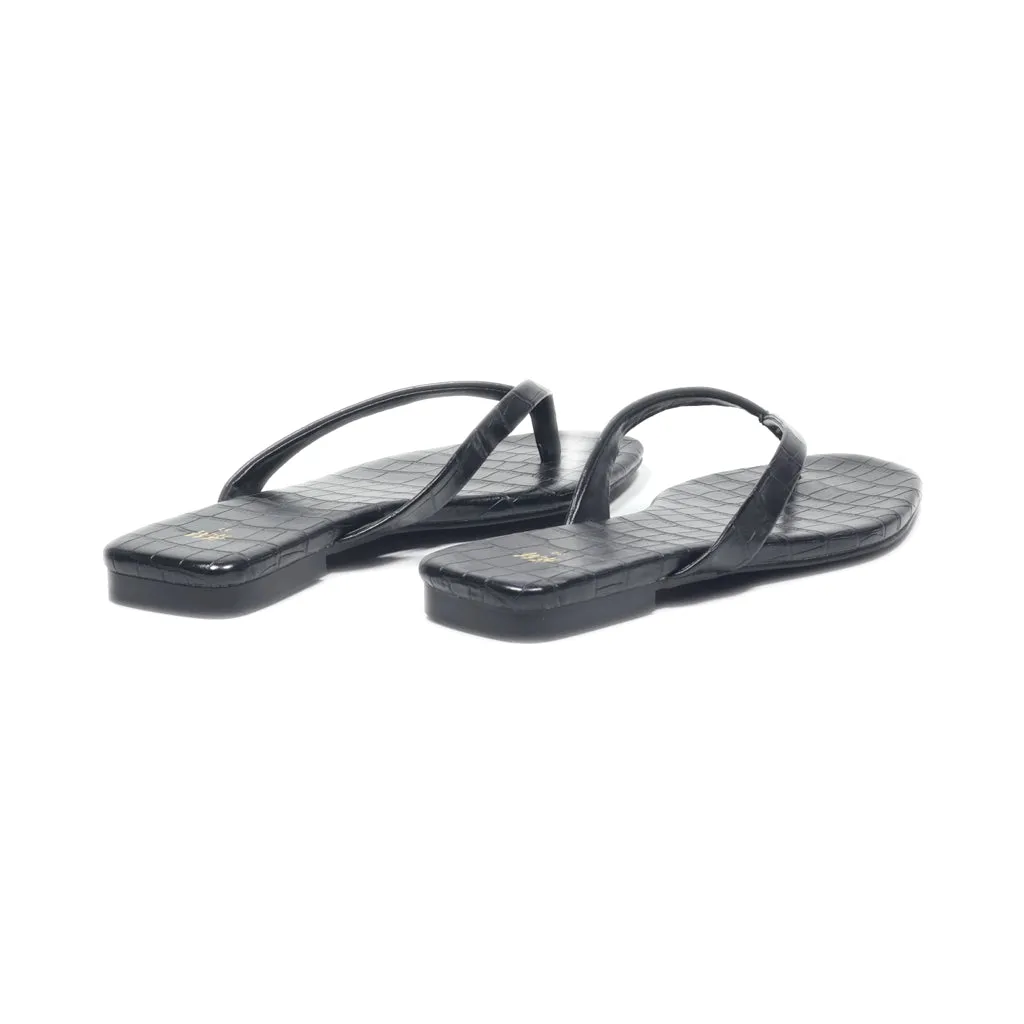 H&M Slippers Leather Black Colour For Women