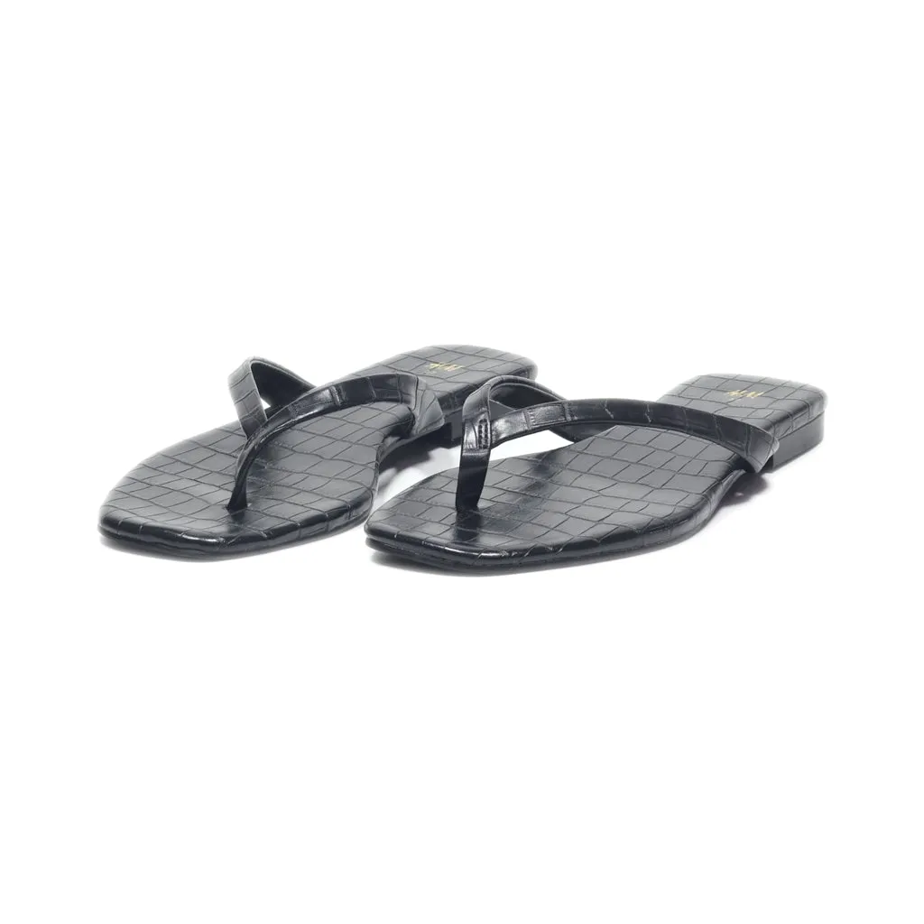 H&M Slippers Leather Black Colour For Women