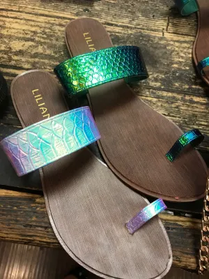 Holographic Mermaid Goddess Sandals