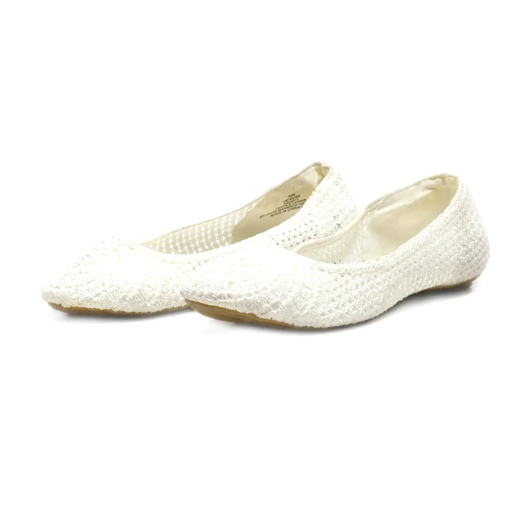 Impo Stretch Ballerinas Fabric White Colour For Women