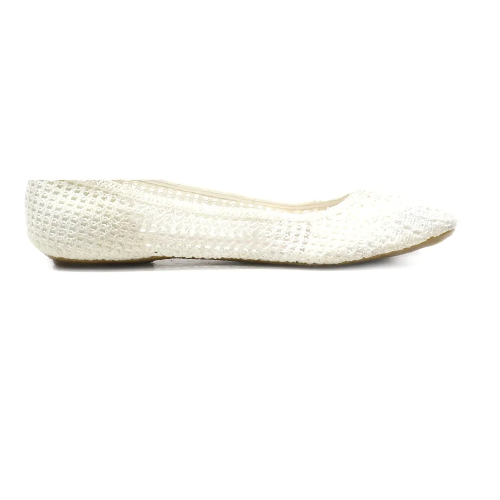 Impo Stretch Ballerinas Fabric White Colour For Women