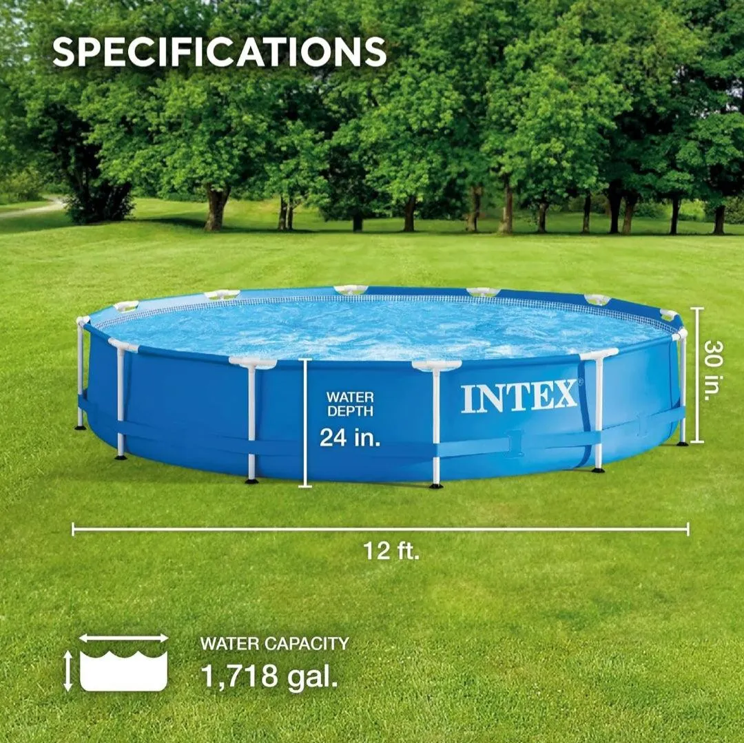 Intex 12ft x 30in Metal Frame Outdoor Pool (Filter not Included)