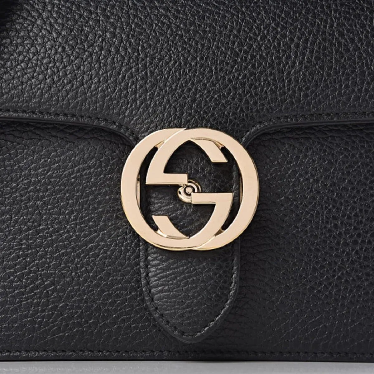 Italian Gucci Interlocking Marmont Leather Silver Handbag