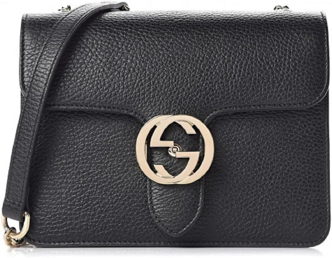 Italian Gucci Interlocking Marmont Leather Silver Handbag