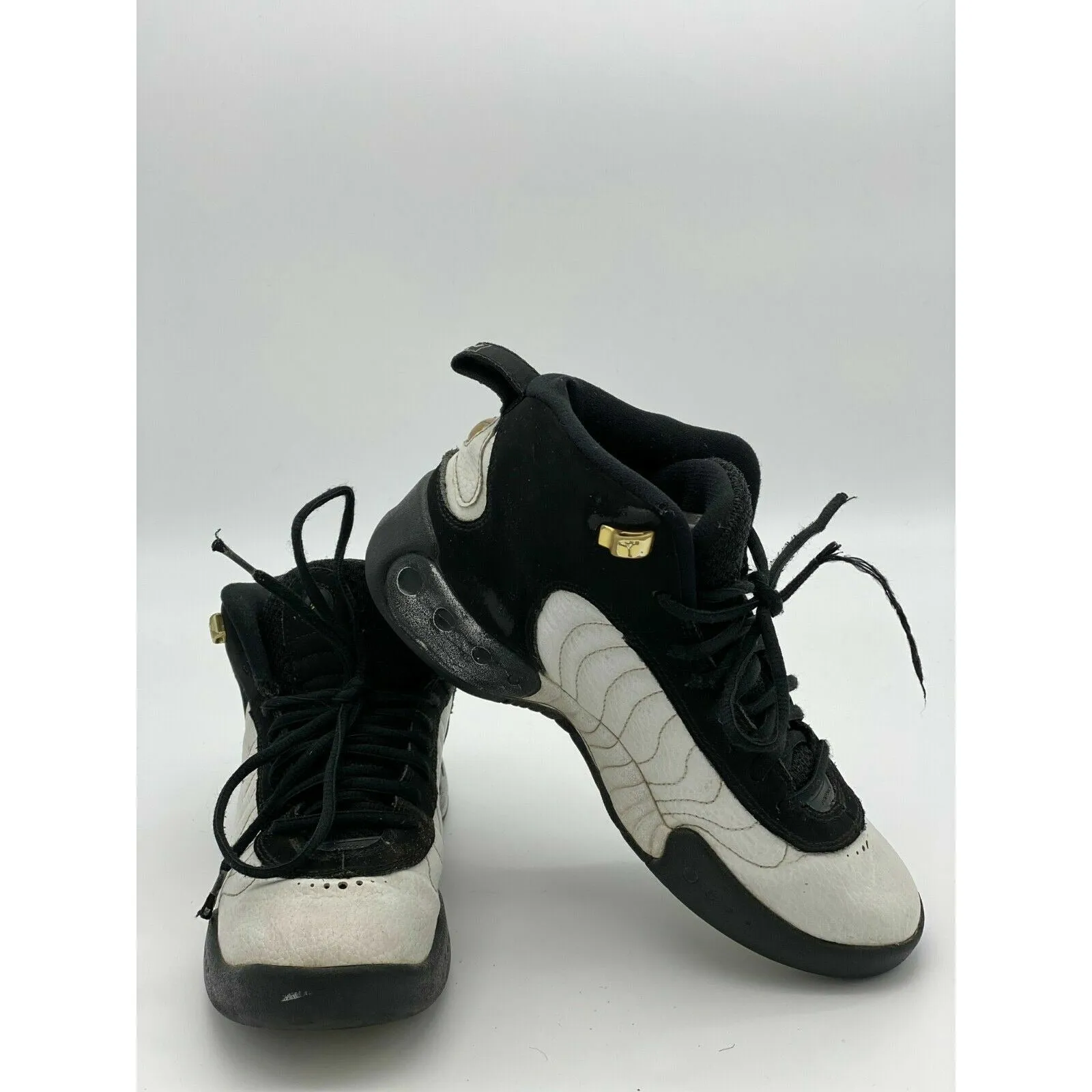 Jordan Jumpman Pro Black White Metallic Gold Basketball Shoes 5.5 Youth