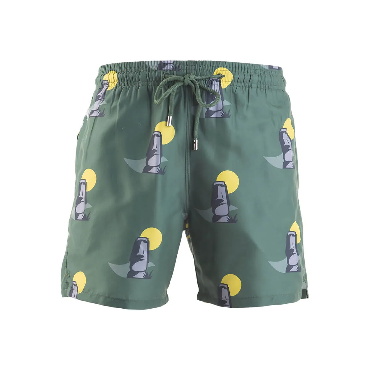 Kids Swim Shorts - Easter Island | Army Green