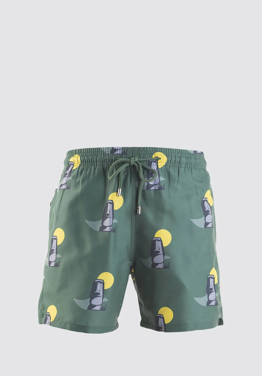 Kids Swim Shorts - Easter Island | Army Green