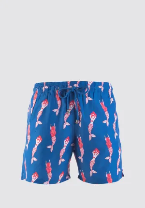 Kids Swim Shorts - Mermaids | Royal Blue