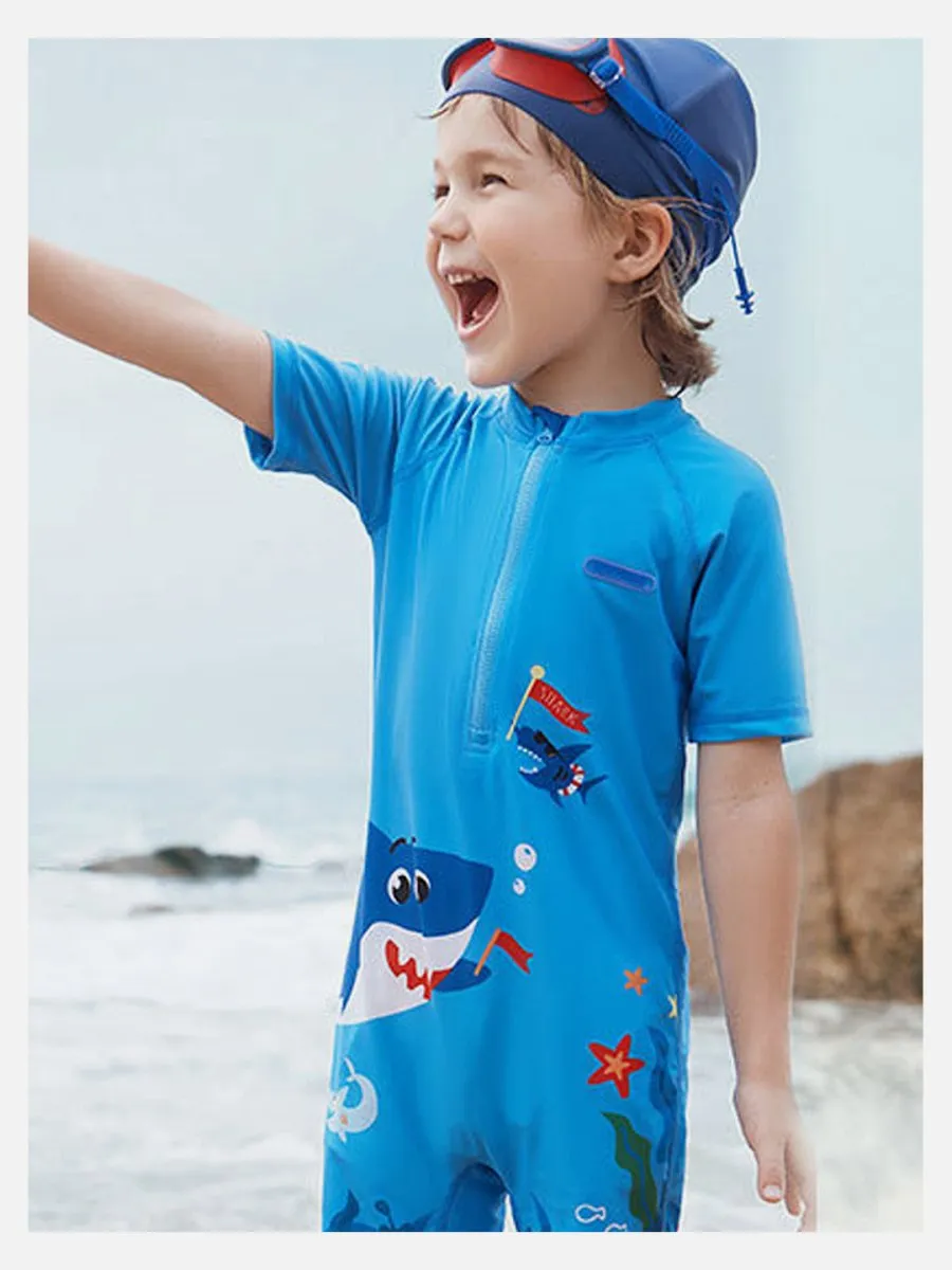 Little Surprise Box 3d Tail Blue Shark Swimwear for Toddlers & Kids with UPF 50 