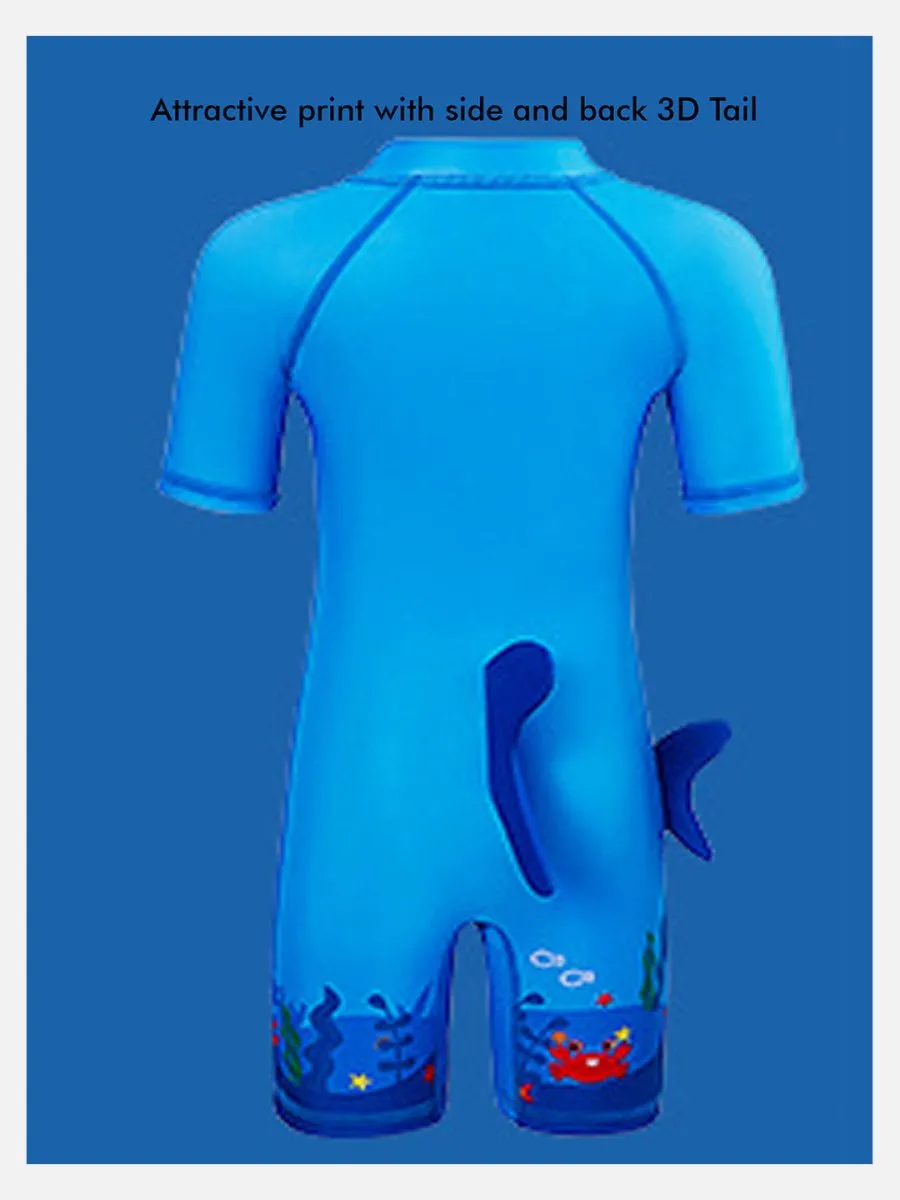 Little Surprise Box 3d Tail Blue Shark Swimwear for Toddlers & Kids with UPF 50 