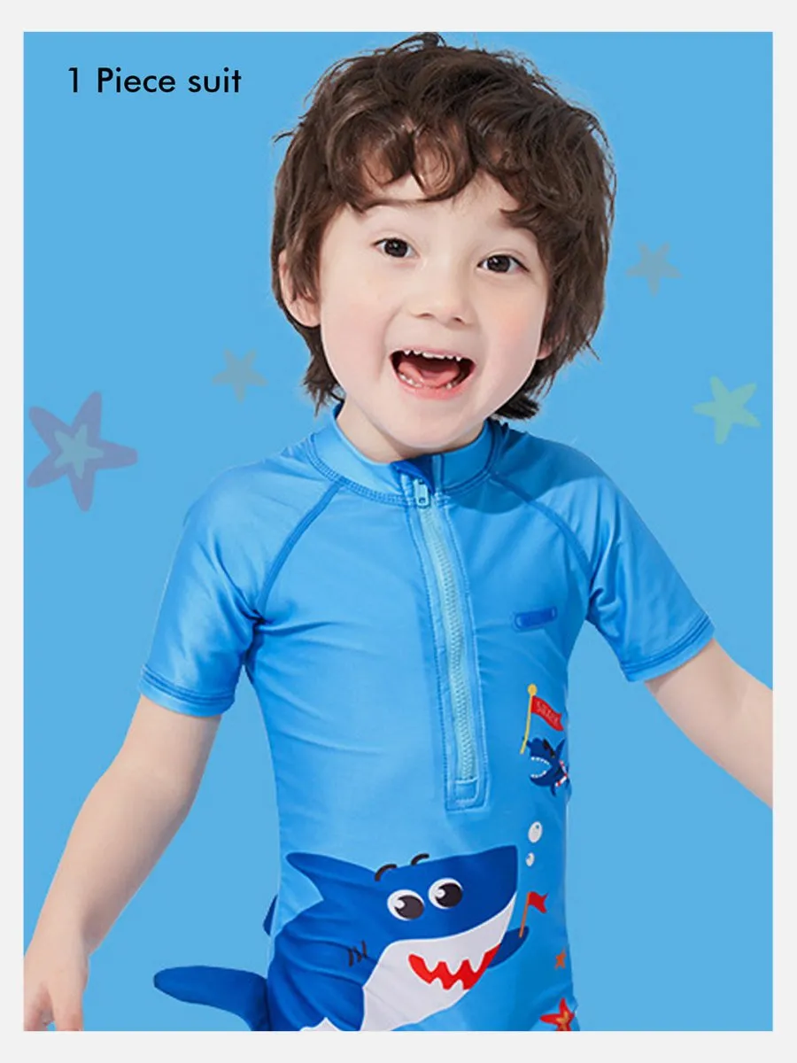 Little Surprise Box 3d Tail Blue Shark Swimwear for Toddlers & Kids with UPF 50 