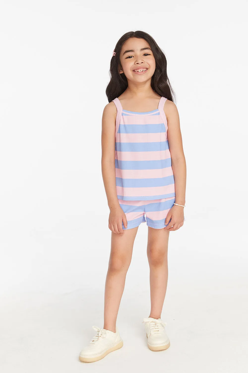 Mae Bubblegum Stripe Girls Tank Top