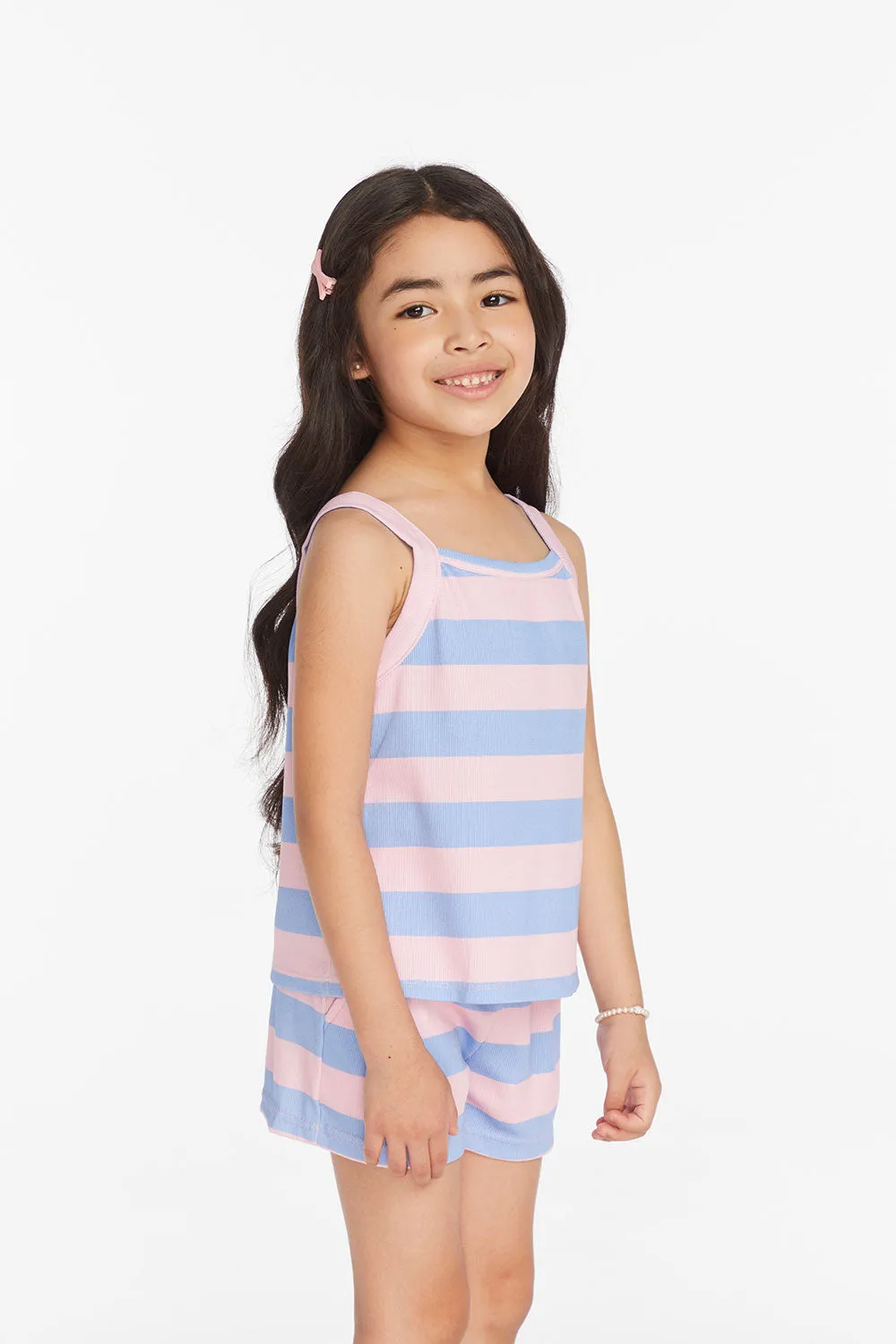 Mae Bubblegum Stripe Girls Tank Top