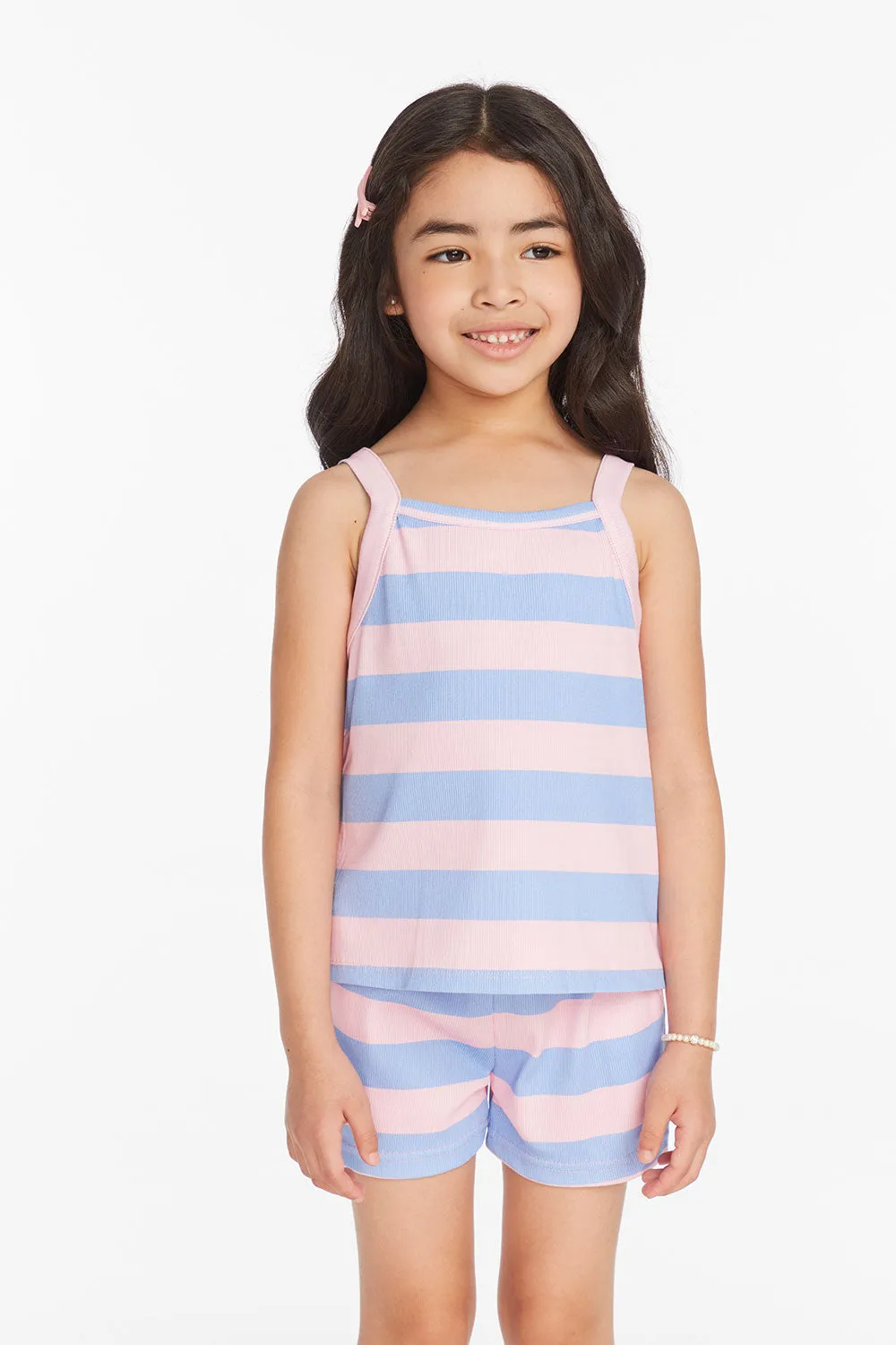 Mae Bubblegum Stripe Girls Tank Top