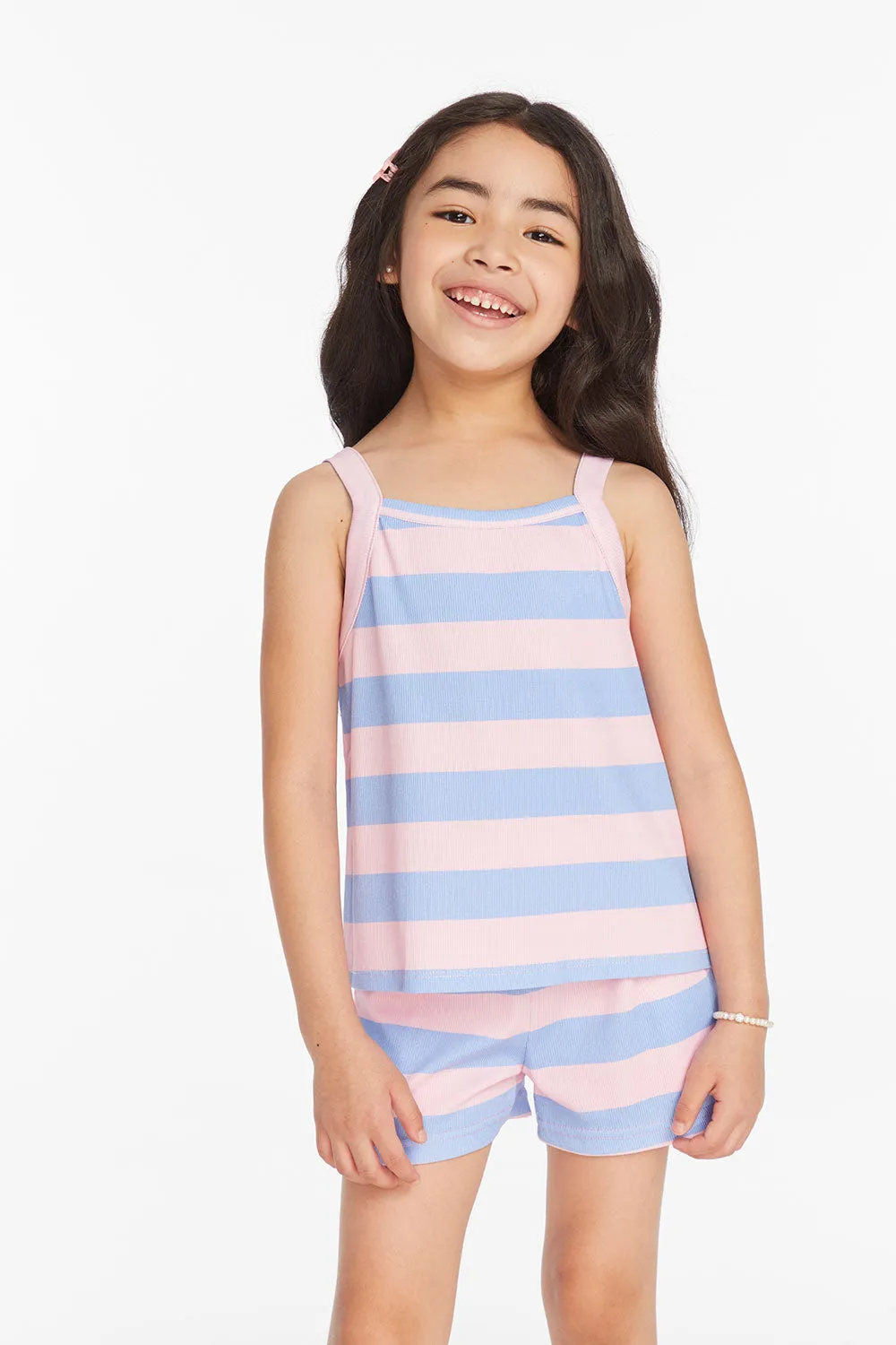 Mae Bubblegum Stripe Girls Tank Top