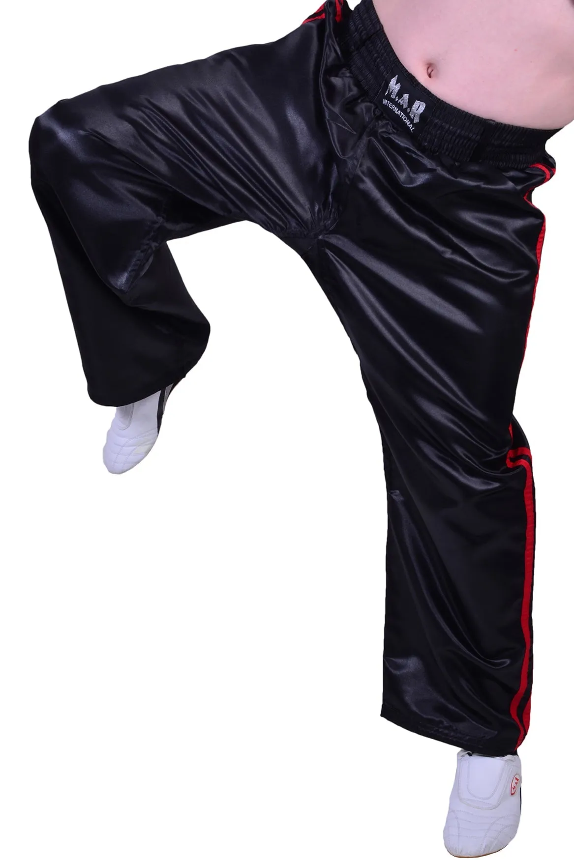 MAR-089E | Full Contact Black Red Kickboxing & Freestyle Trousers