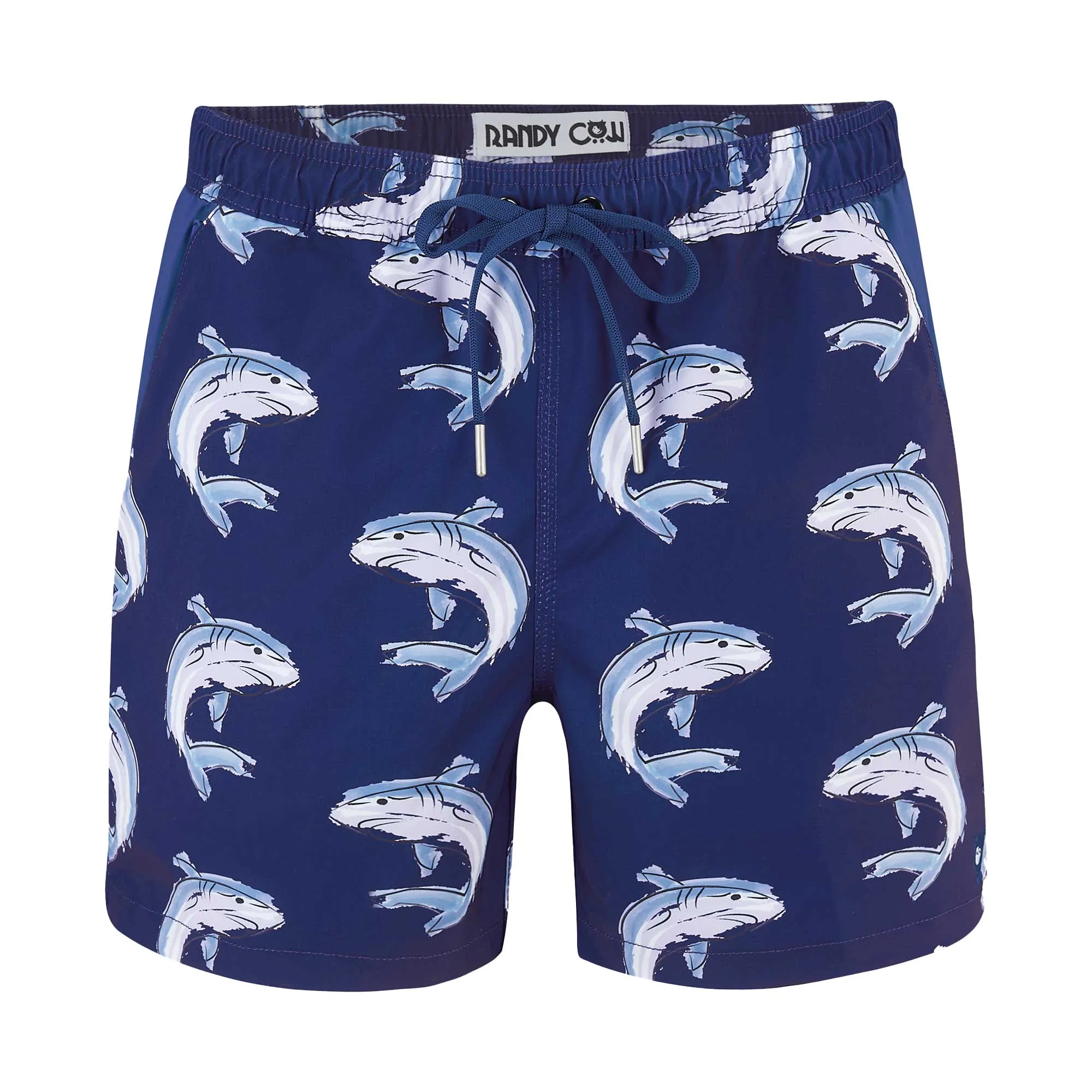 Matching Father & Son Sharks Swim Shorts with Waterproof Pocket