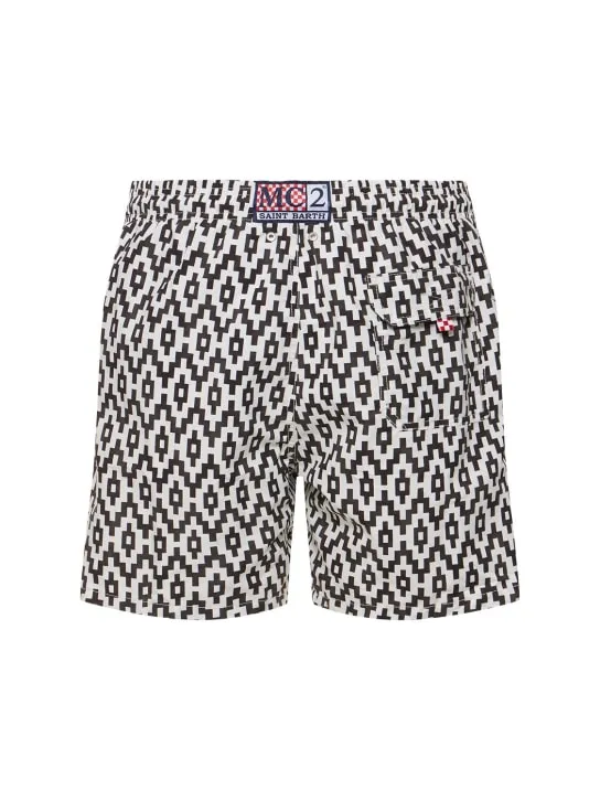 Mc2 Saint Barth   Geometric print ultralight swim shorts 