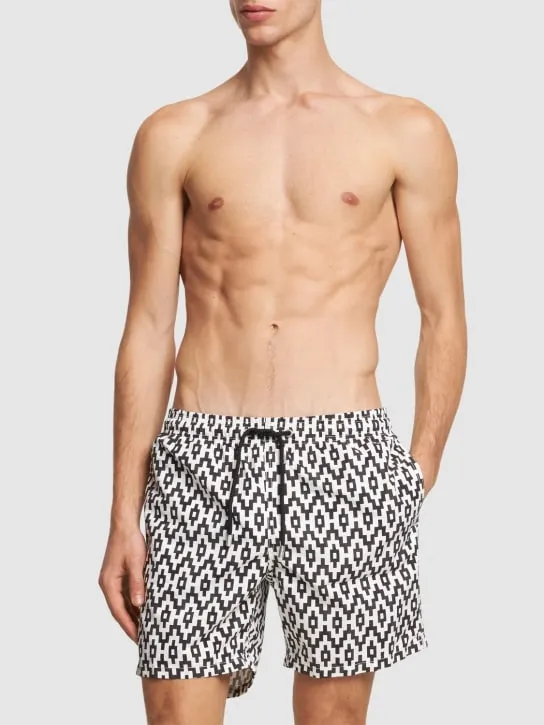 Mc2 Saint Barth   Geometric print ultralight swim shorts 