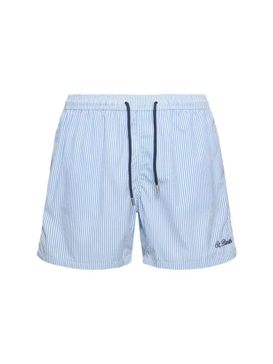 Mc2 Saint Barth   Striped print seersucker swim shorts 