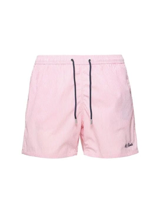 Mc2 Saint Barth   Striped print seersucker swim shorts 