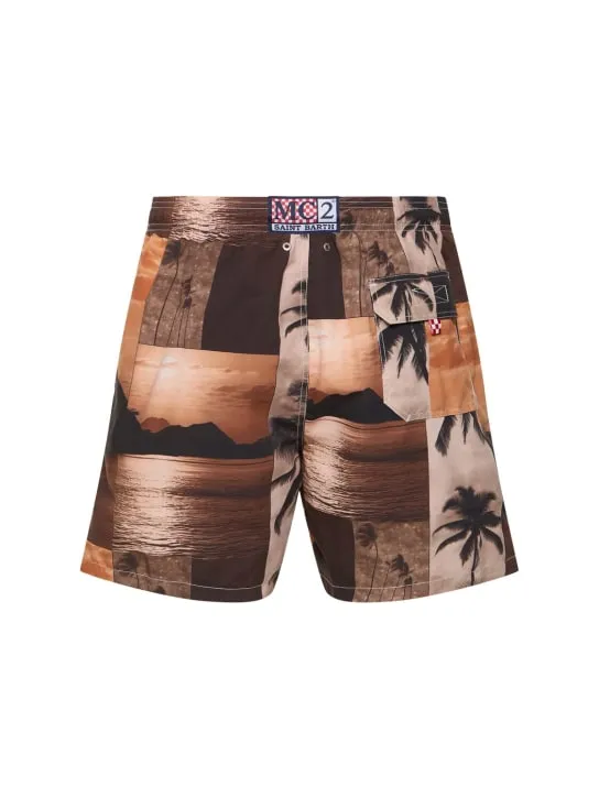 Mc2 Saint Barth   Sunset print ultralight swim shorts 