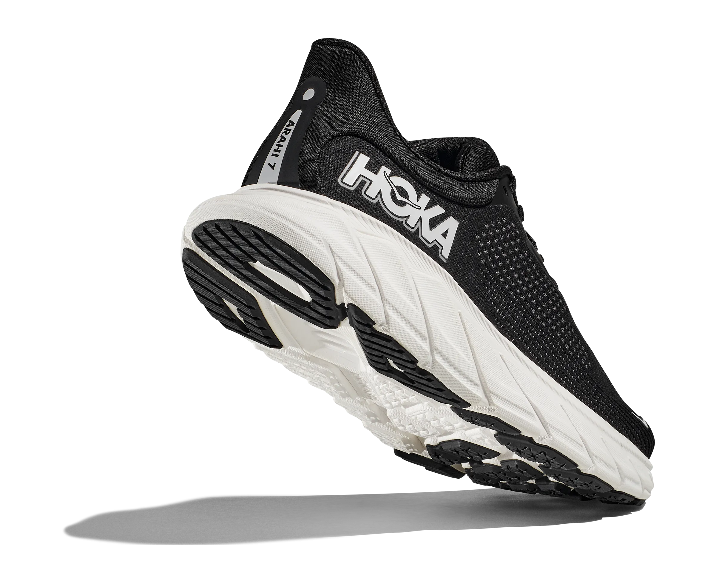 Men's Hoka Arahi 7 Wide 1147870BWHT Color:  Black/White