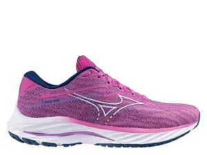 Mizuno Wave Rider 27 Ladies Running Shoe (Rosebud/White/Navy)